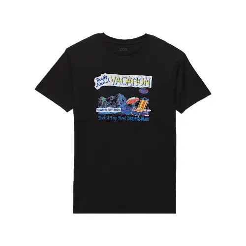 Vans T Shirts Unisex Black Crew Neck Moderate Straight Fit