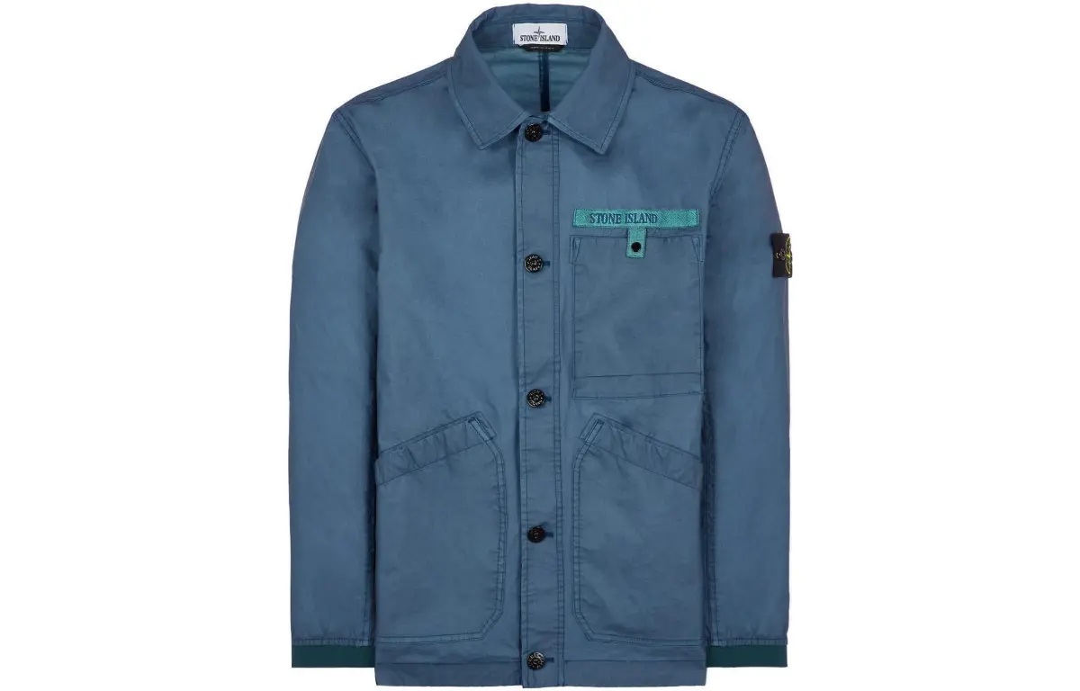 STONE ISLAND Jackets Men's Blue Lapel Moderate Other