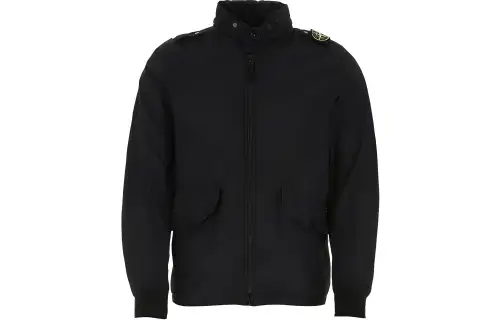 STONE ISLAND Jackets Men's Black Stand Collar Moderate Other