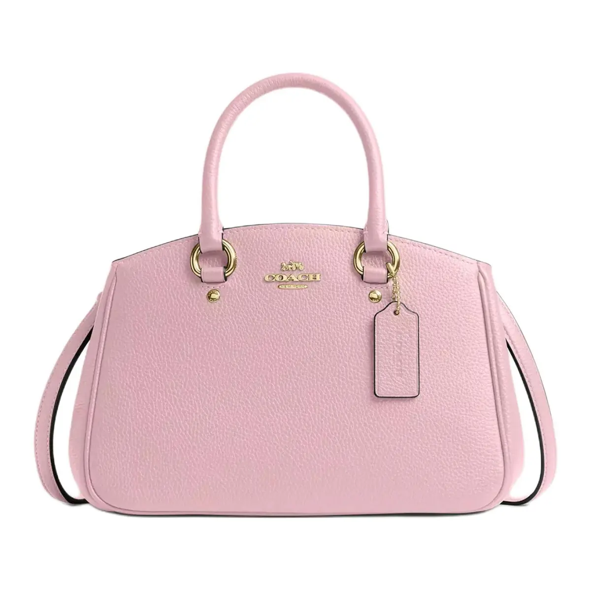COACH Litchi Grain Leather One Shoulder Handbag Large Women's Pink