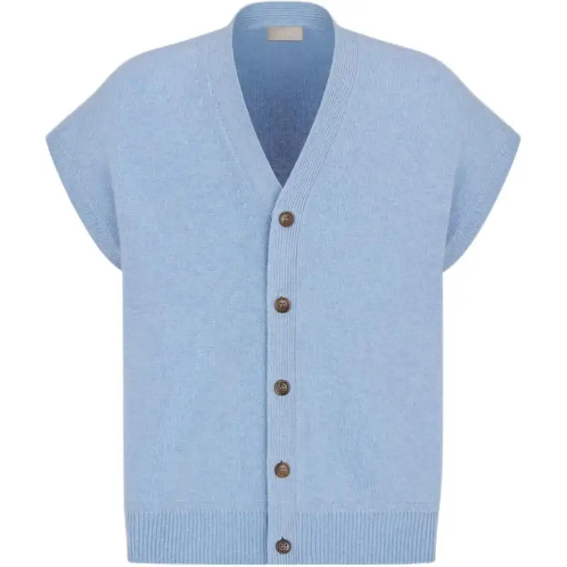 DIOR Knitwear Men's Blue V Neck Moderate Other