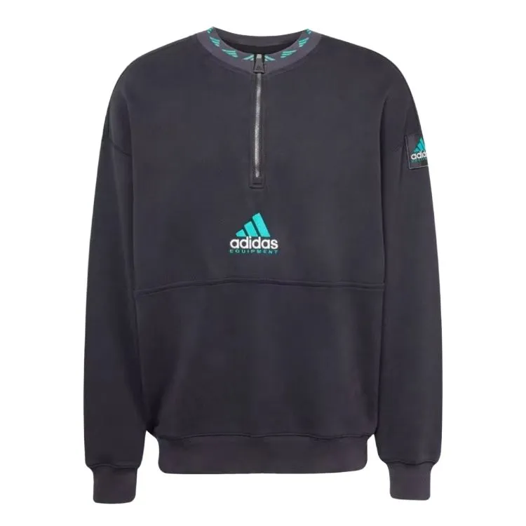 Adidas EQUIPMENT EQT FLEECE HZ Fashion Comfortable Versatile Fleece Lined Half Open Collar Half Zip Long Sleeved