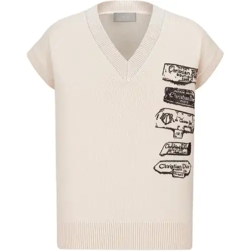 DIOR Sweaters Men's White V Neck Moderate Other