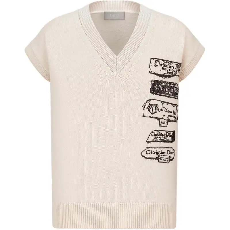 DIOR Sweaters Men's White V Neck Moderate Other