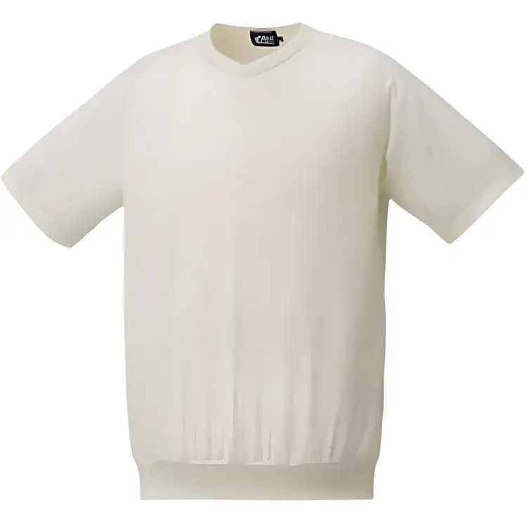 ASICS T Shirts Men's Ivory V Neck Straight Fit