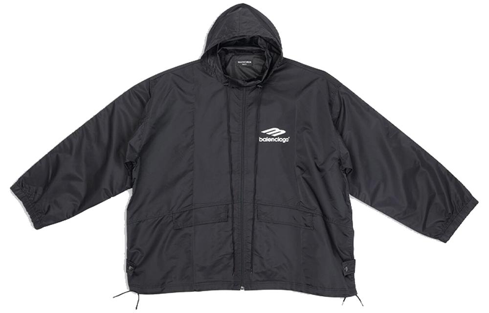 Balenciaga Jackets Unisex Black Hooded Moderate Other