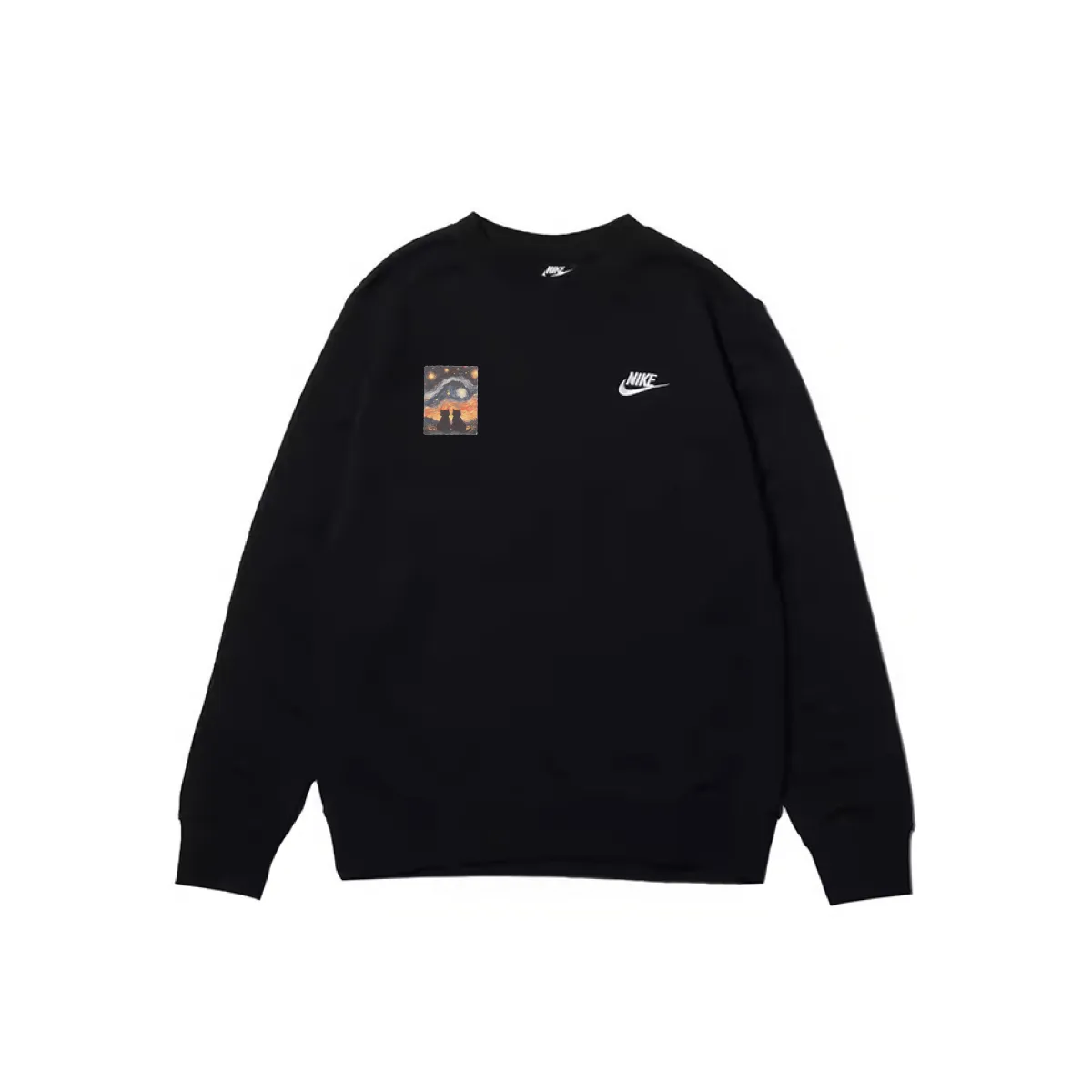 Nike Sweatshirts Men's Black Crew Neck Moderate