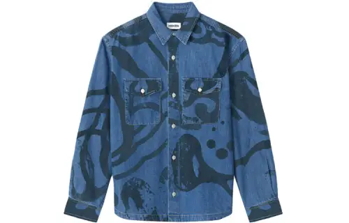 KENZO Jackets Men's Marine Blue Pointed Collar Moderate Other