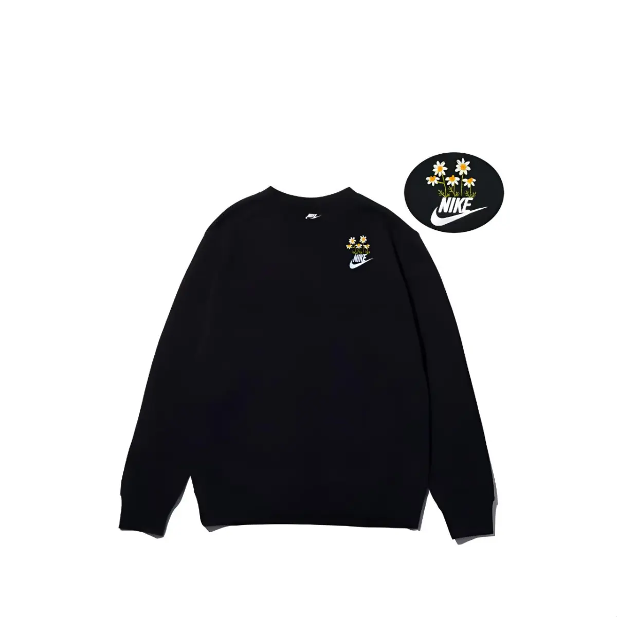 Nike Sweatshirts Unisex Black Crew Neck Thickened Regular