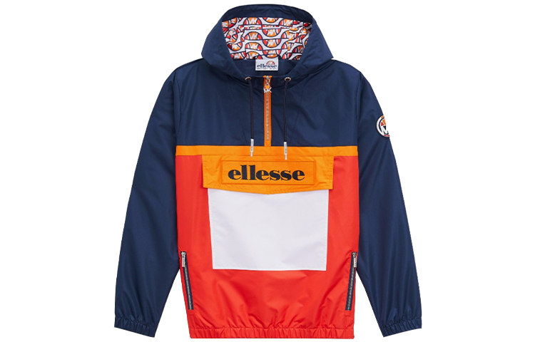 MICHAEL KORS Michael Kors MK X ellesse SS22 color block logo hooded casual jacket men's navy blue