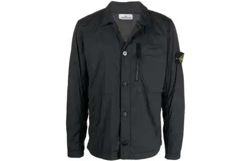 STONE ISLAND Jackets Men's Black Lapel Moderate Straight Fit