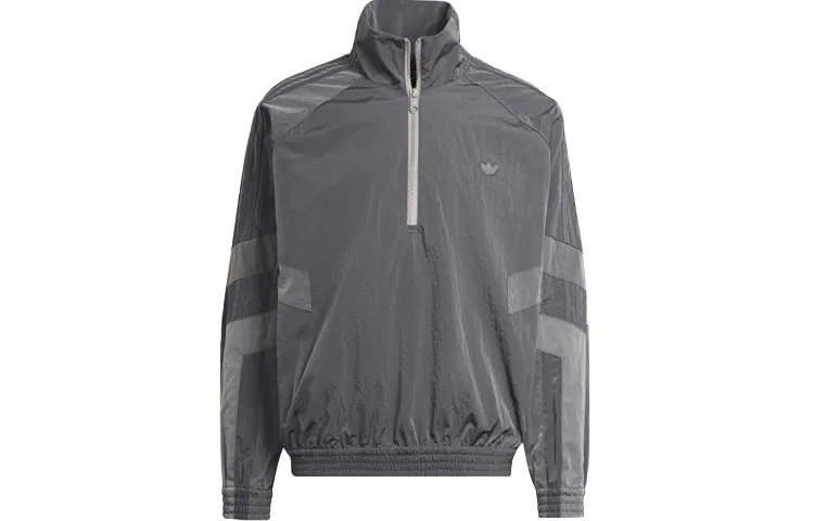 Adidas Originals Blue Version Jackets Men's Gray Stand Collar Moderate Other