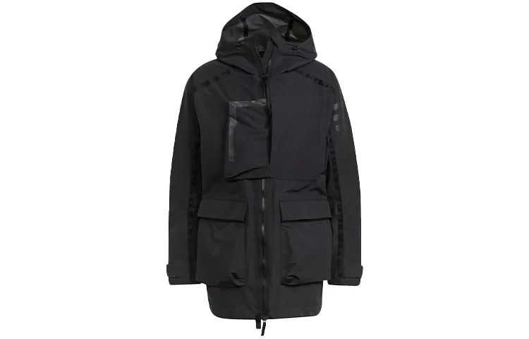 Adidas Jackets Men's Black Hooded Moderate Other