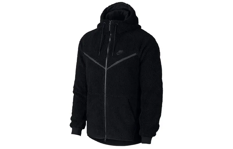 Nike Jackets Men's Black Hooded Thickened Other