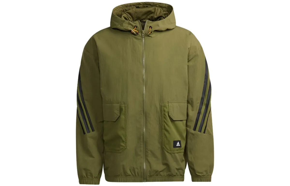 Adidas M Fi Wv Bst Fz Jacket Men's Army Green