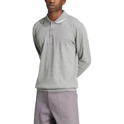 Adidas Originals Long Sleeve Shirt Polo Shirt Men's Gray