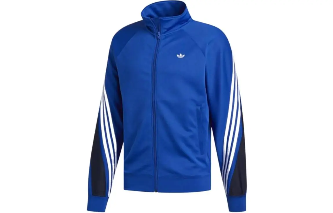 Adidas Originals Official Website Clover Jackets Men's Blue Stand Collar Moderate Pilot