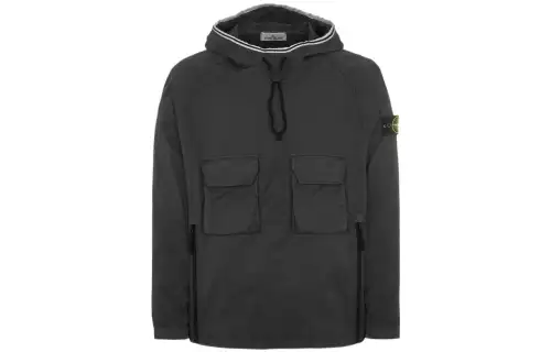 STONE ISLAND Jackets Men's Black Hooded Moderate Other