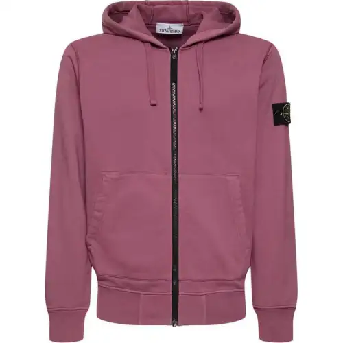 STONE ISLAND Logo Patch Zip Up Hoodie