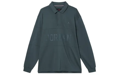 Jordan Polo Shirts Men's Green Lapel Moderate Straight Fit