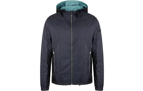 PRADA Jackets Men's Navy Blue Hooded Moderate Other