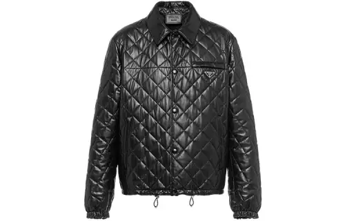 PRADA Jackets Men's Black Lapel Moderate Other