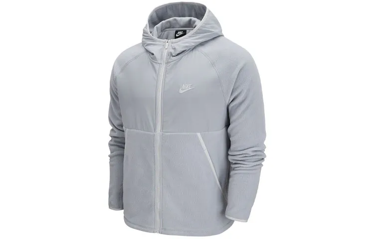 Nike Jackets Men's Light Gray Hooded Thickened Other