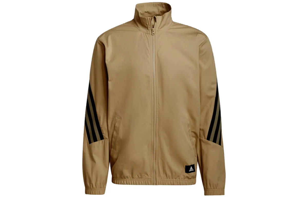 Adidas Jackets Men's Khaki Stand Collar Moderate