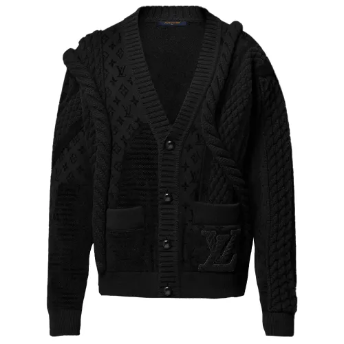 Lv Chunky Wool Blend Cable Cardigan