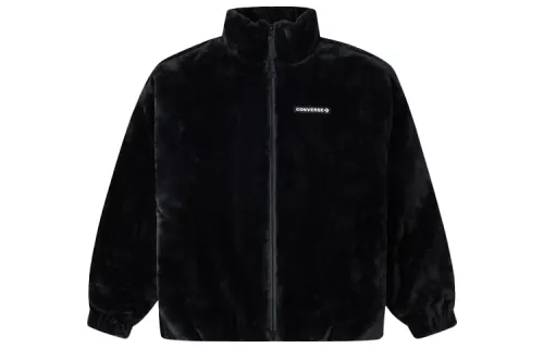 Converse Jackets Unisex Black Stand Collar Thickened Other