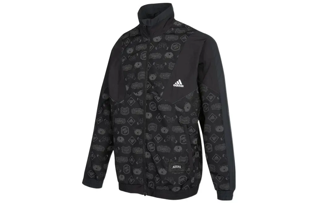 Adidas Jackets Men's Black Stand Collar Moderate Other