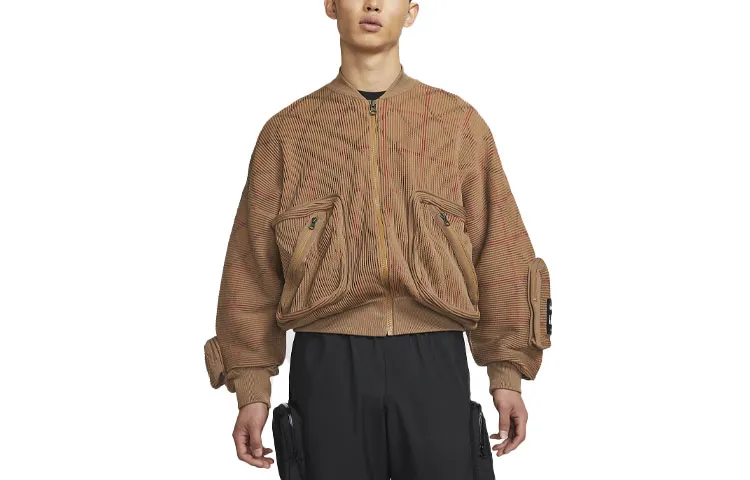Nike X UNDERCOVER Jackets Men's Lichen Brown Stand Collar Moderate Workwear