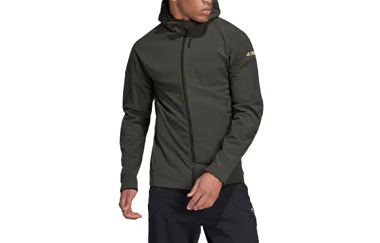 Adidas Jackets Men's Dark Brown Hooded Moderate Other
