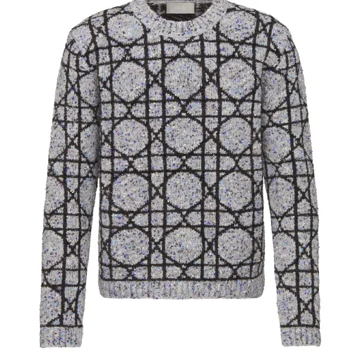 DIOR Knitwear Men's Gray Crew Neck Moderate Other