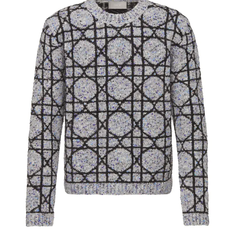 DIOR Knitwear Men's Gray Crew Neck Moderate Other