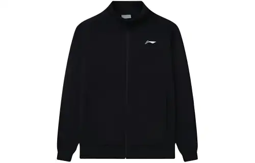 Li Ning Jackets Men's Black Stand Collar Moderate Pilot