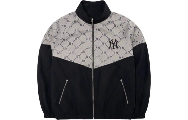 MLB Monogram Jackets Unisex Black Stand Collar Moderate