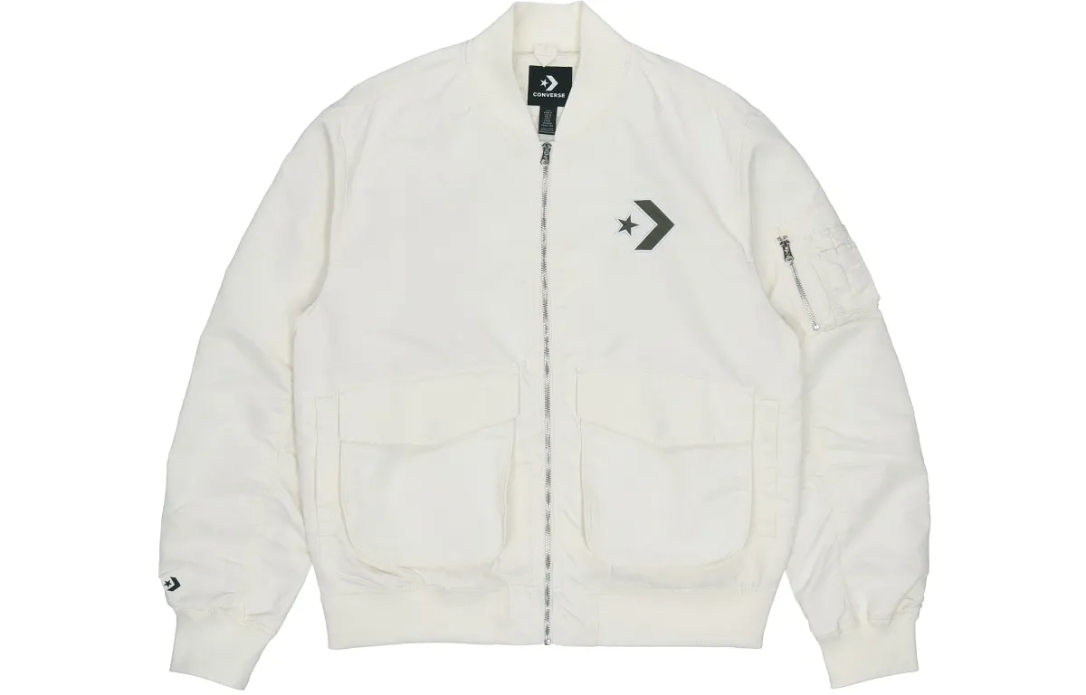 Converse Jackets Unisex White Baseball Collar Moderate Other