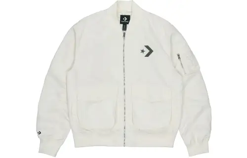 Converse Jackets Unisex White Baseball Collar Moderate