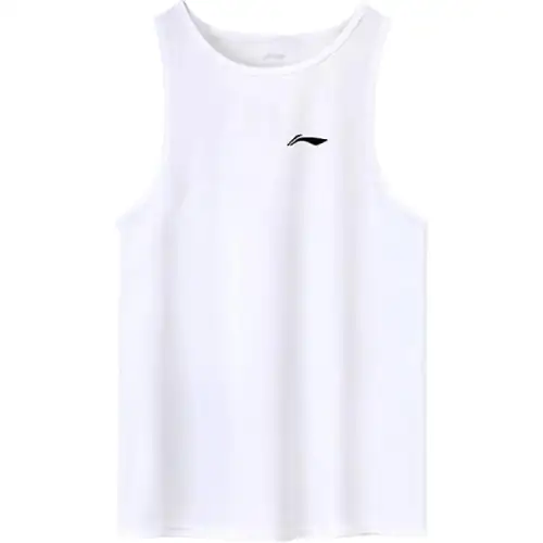 Li Ning Tank Tops Men's White Crew Neck Moderate Other