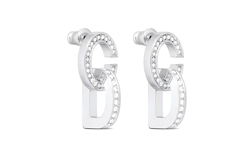 DIOR Metal, Crystal Earrings Women's Silver