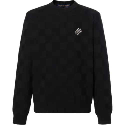 LOUIS VUITTON Embellished Wool Damier Pullover