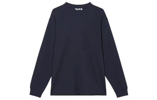 UNIQLO T Shirts Men's Navy Blue Crew Neck