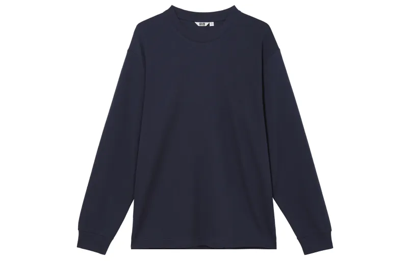 UNIQLO T Shirts Men's Navy Blue Crew Neck