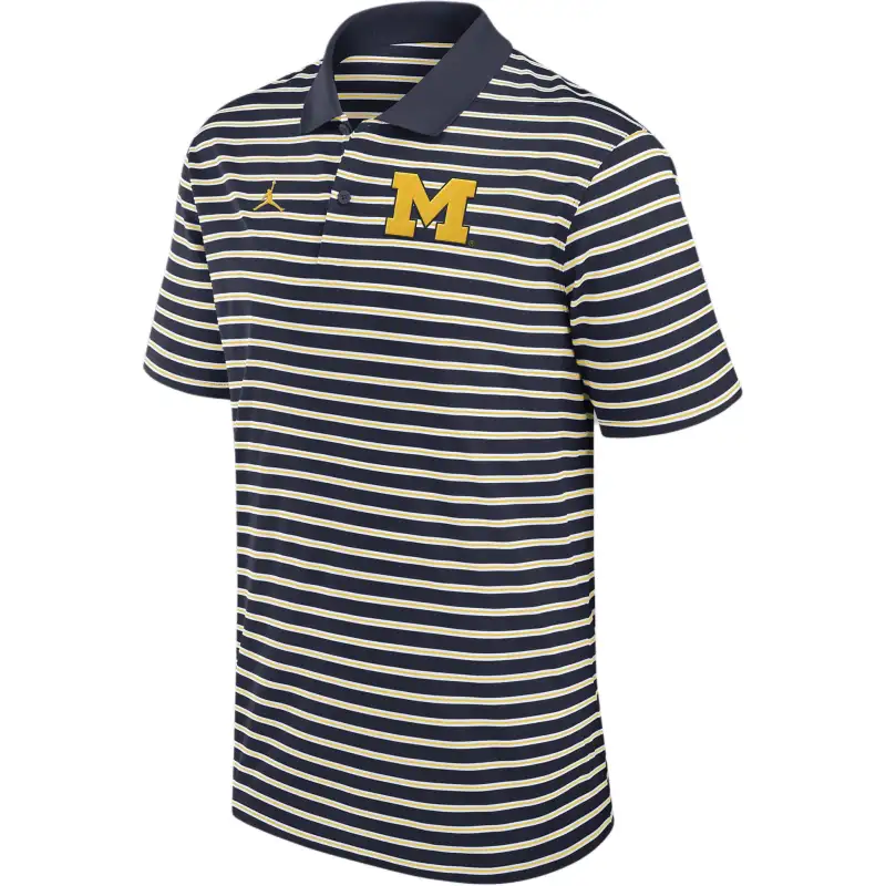 Jordan Michigan Wolverines Primetime Victory Striped Men's Jordan Dri FIT College Polo