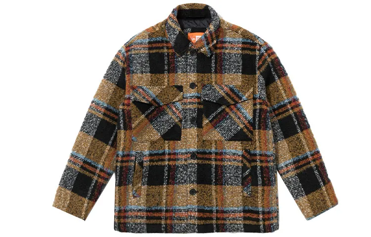 New Era Jackets Unisex Beige Black Lapel Moderate