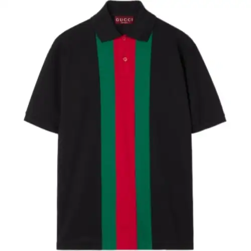 GUCCI Stripe Detailed Polo Shirt