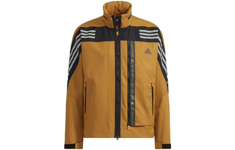 Adidas Jackets Men's Wheat Brown Stand Collar Moderate Other