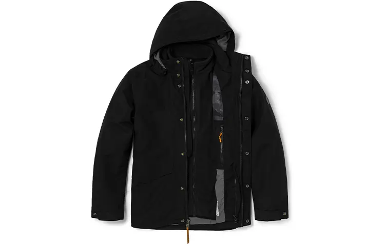 Timberland Jackets Men's Black Detachable Hood Thickened