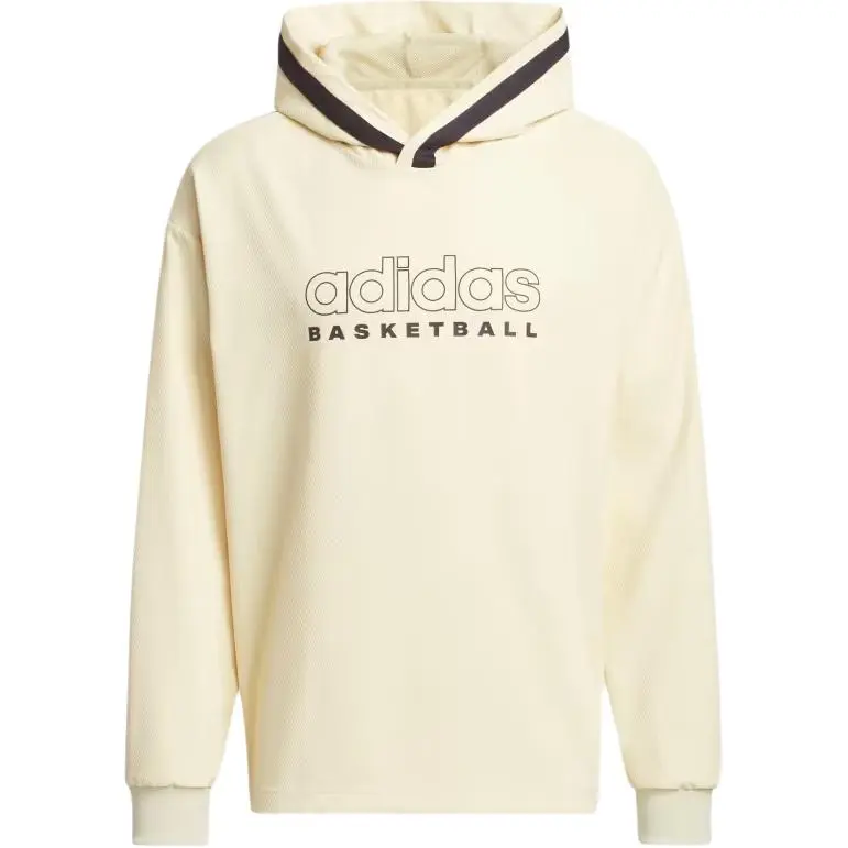 Adidas Sweatshirts Men's Beige Hooded Moderate Straight Fit